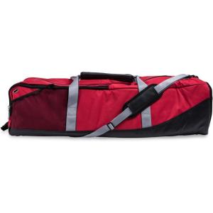 Champion Sports Lacrosse Equipment Bag – Heavy-Duty Nylon, Stick Compartment, Waterproof Bottom, Adjustable Strap, 44x15x13in(Red)
