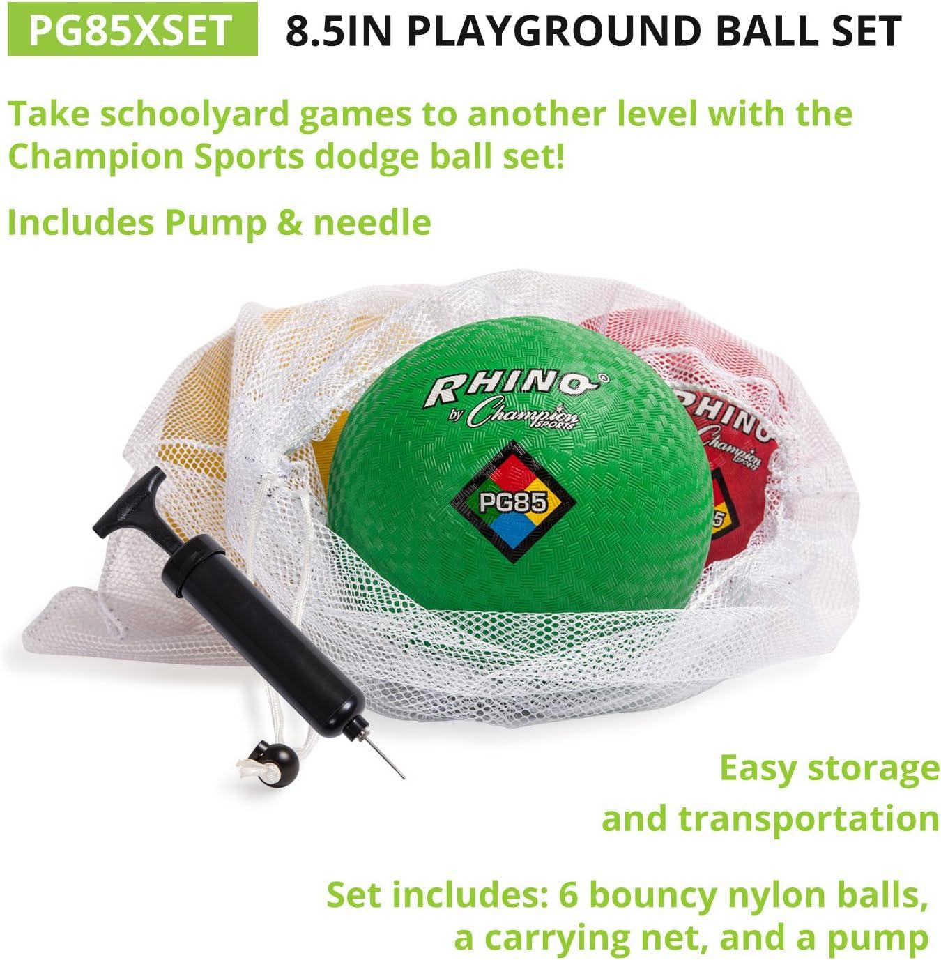image:imageChampion Sports Rhino Playground Balls85 Assorted Colors 6 Set with Bag and Pump