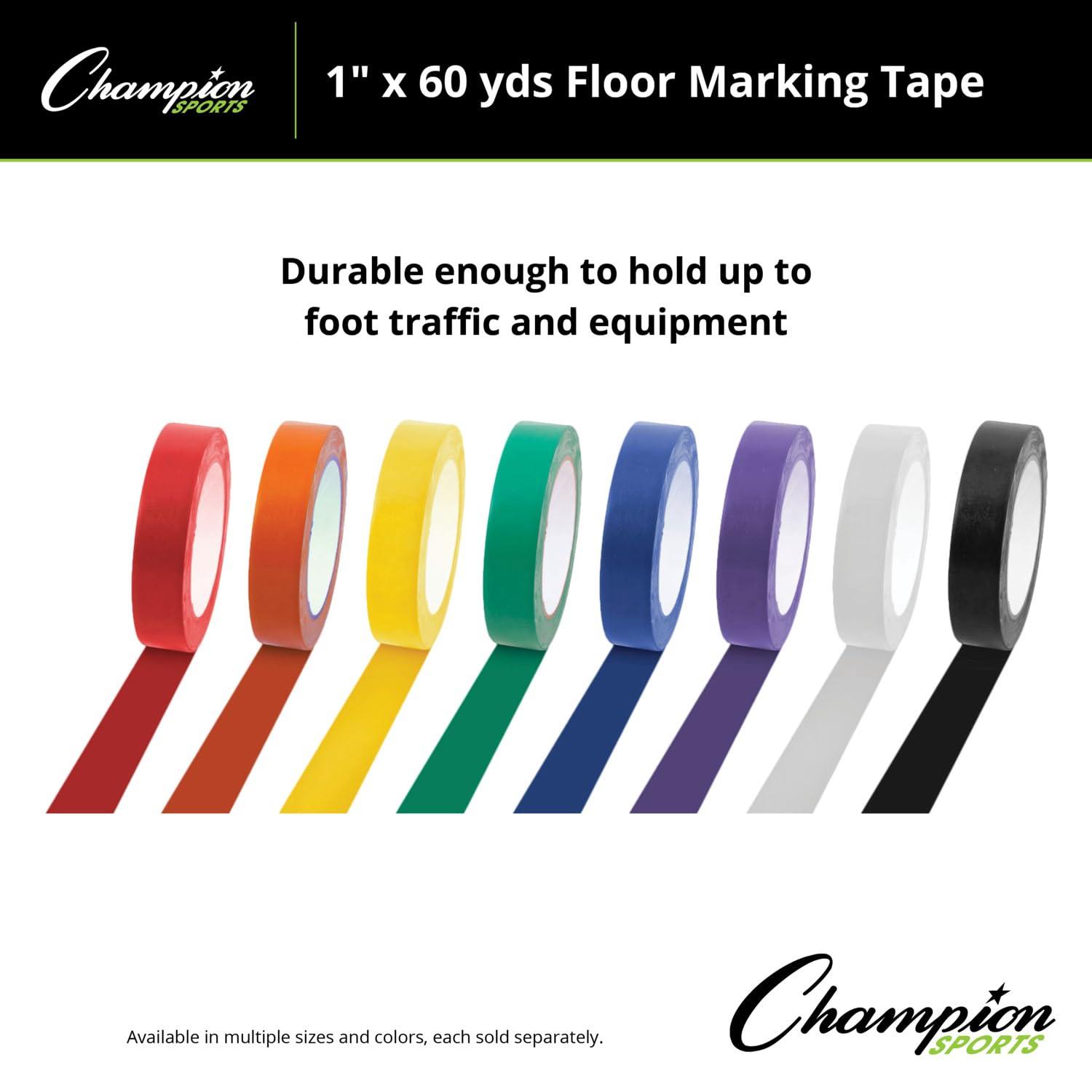 image:imageChampion Sports Vinyl Tape 2 Wide x 60 Yards Long Purple Durable Floor Marking Tape Schools Gyms RestaurantsWhite
