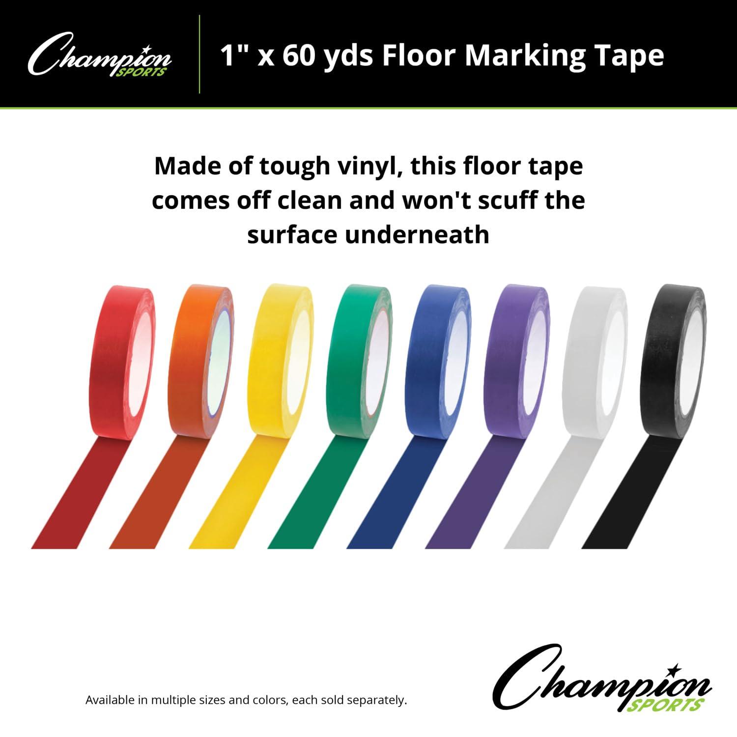 image:imageChampion Sports Vinyl Tape 2 Wide x 60 Yards Long Purple Durable Floor Marking Tape Schools Gyms RestaurantsWhite