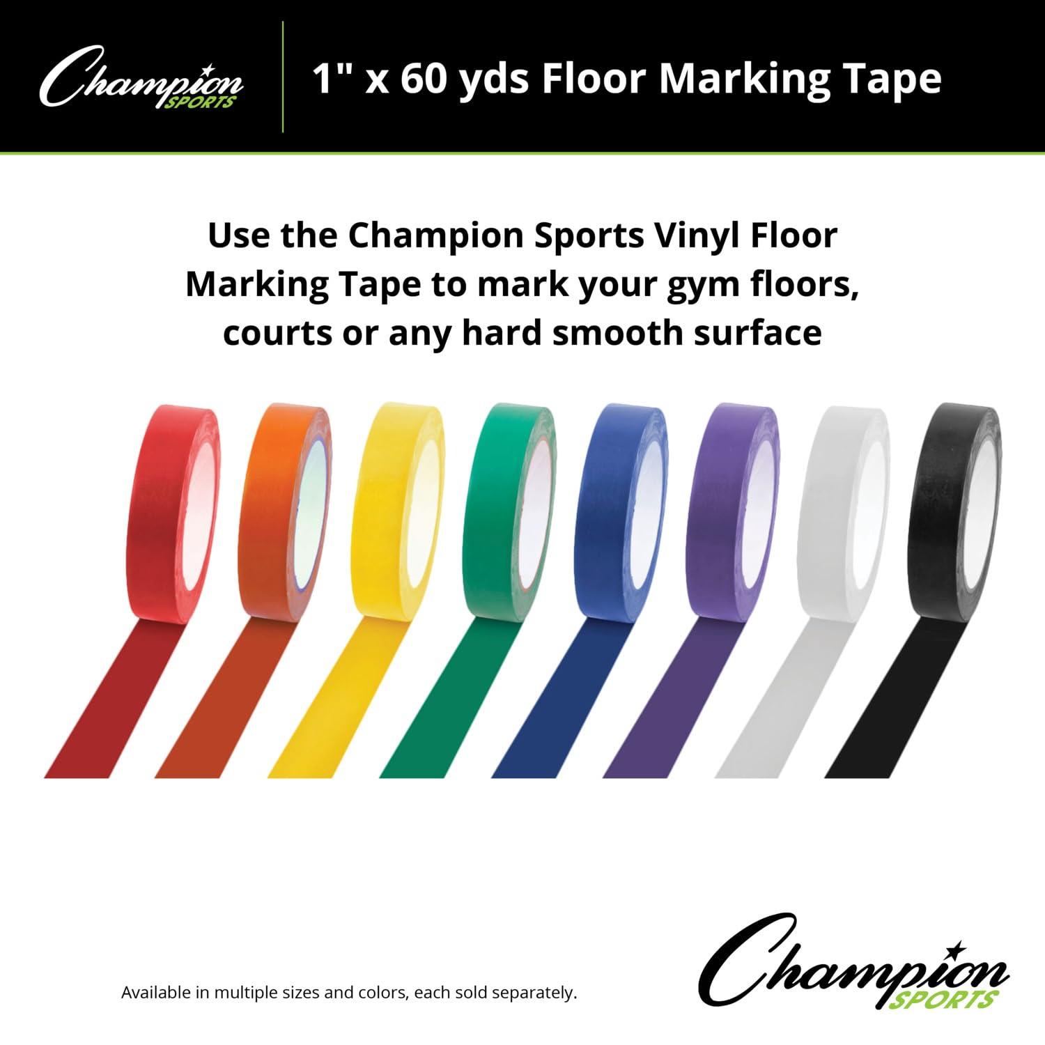 image:imageChampion Sports Vinyl Tape 2 Wide x 60 Yards Long Purple Durable Floor Marking Tape Schools Gyms RestaurantsWhite