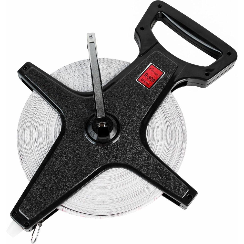 image:imageChampion Sports Open Reel Measuring Tapes Durable Hand Crank with Metal Spike DualSided Feet amp Meters Perfect for Track amp Field and Long Jump 400 Feet120 Meters90 m