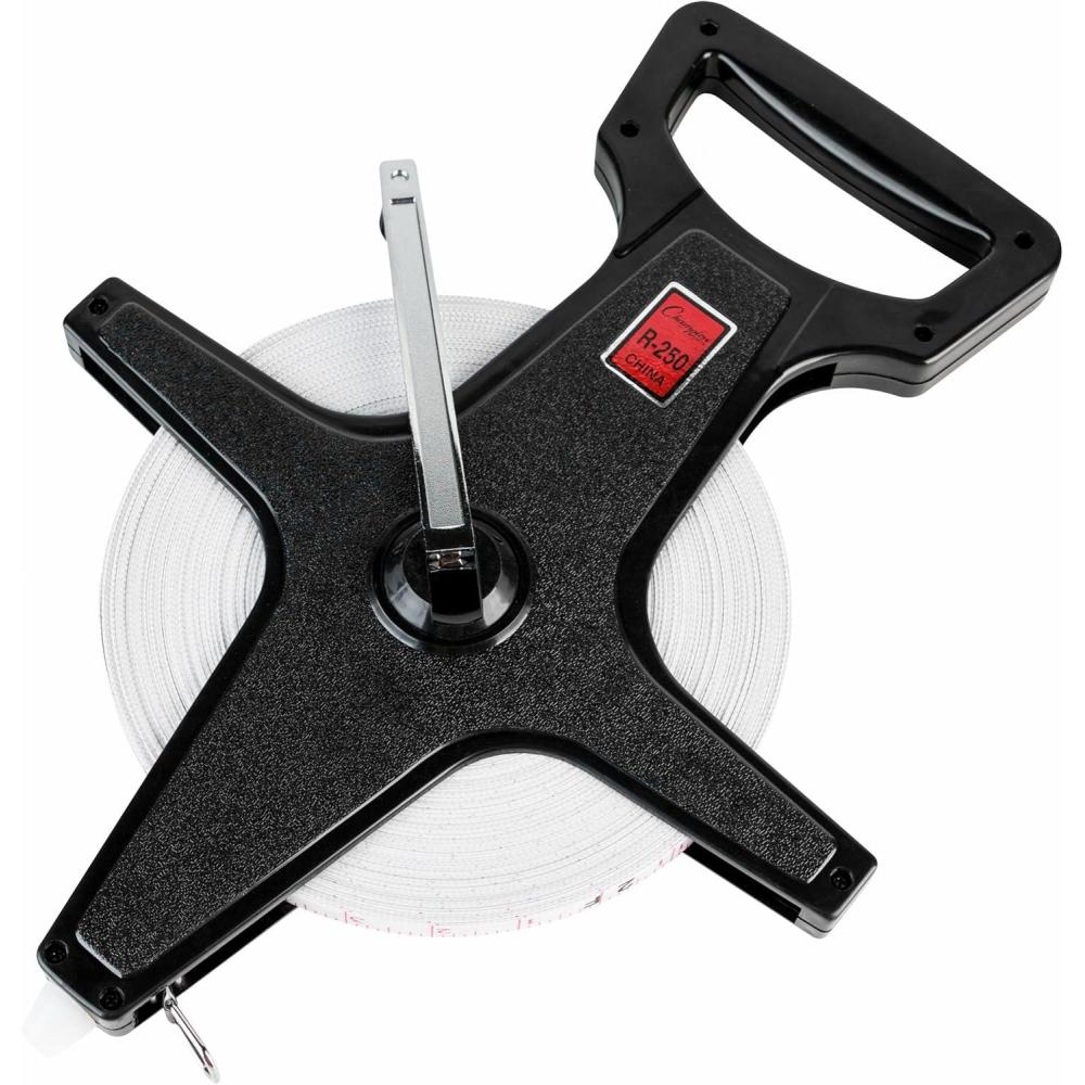 image:imageChampion Sports Open Reel Measuring Tapes Durable Hand Crank with Metal Spike DualSided Feet amp Meters Perfect for Track amp Field and Long Jump 400 Feet120 Meters250 Feet75 Meters