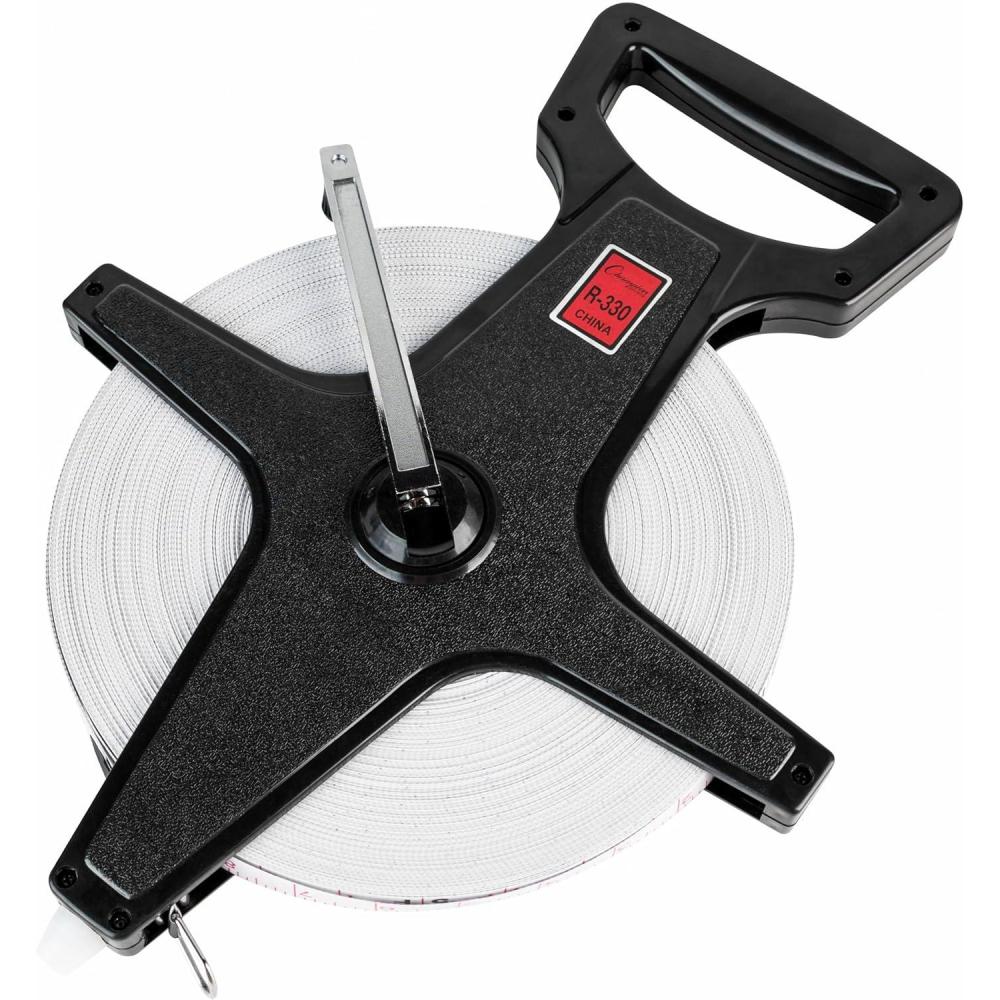 image:imageChampion Sports Open Reel Measuring Tapes Durable Hand Crank with Metal Spike DualSided Feet amp Meters Perfect for Track amp Field and Long Jump 400 Feet120 Meters100 m