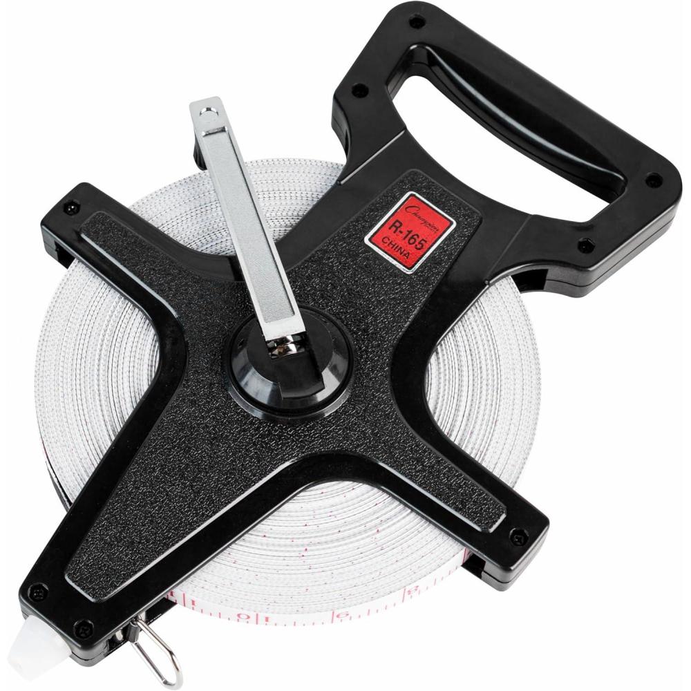 image:imageChampion Sports Open Reel Measuring Tapes Durable Hand Crank with Metal Spike DualSided Feet amp Meters Perfect for Track amp Field and Long Jump 400 Feet120 Meters03 m