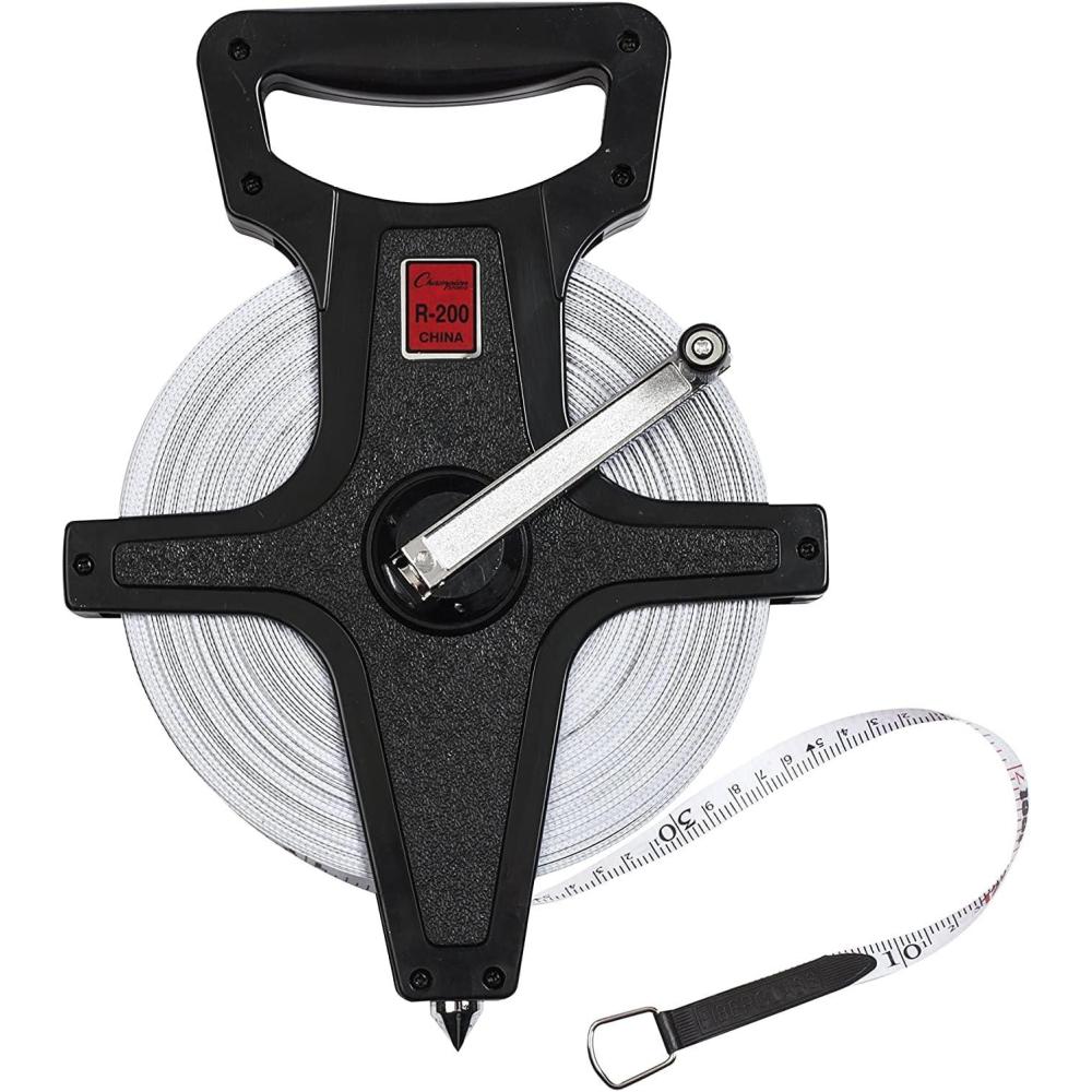 image:imageChampion Sports Open Reel Measuring Tapes Durable Hand Crank with Metal Spike DualSided Feet amp Meters Perfect for Track amp Field and Long Jump 400 Feet120 Meters60 m Pack of 12