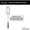 Champion SportsChampion Sports Aluminum Double Shaft Badminton Racket(Red)