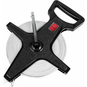 Champion Sports Open Reel Measuring Tapes – Durable Hand Crank with Metal Spike, Dual-Sided Feet & Meters, Perfect for Track & Field and Long Jump, 400 Feet/120 Meters(90 m)