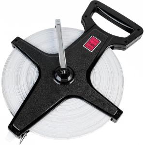 Champion Sports Open Reel Measuring Tapes – Durable Hand Crank with Metal Spike, Dual-Sided Feet & Meters, Perfect for Track & Field and Long Jump, 400 Feet/120 Meters(120 m)