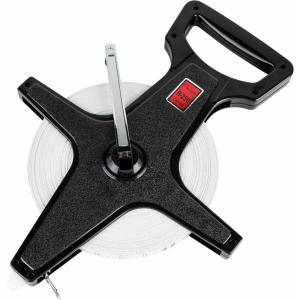Champion Sports Open Reel Measuring Tapes – Durable Hand Crank with Metal Spike, Dual-Sided Feet & Meters, Perfect for Track & Field and Long Jump, 400 Feet/120 Meters(250 Feet/75 Meters)