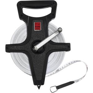 Champion Sports Open Reel Measuring Tapes – Durable Hand Crank with Metal Spike, Dual-Sided Feet & Meters, Perfect for Track & Field and Long Jump, 400 Feet/120 Meters(60 m (Pack of 12))