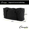Champion Sports Oversized Canvas Duffle Bag – Heavy-Duty Travel & Gym Bag for Sports Equipment, Gear, or Weekend Trips, Black(42″L x 13″D x 16″H)
