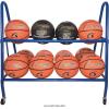 Champion Sports Steel Frame Rolling Basketball Storage Cart – Multiple Styles(12 Basketball Capacity (Blue))