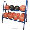 Champion Sports Steel Frame Rolling Basketball Storage Cart – Multiple Styles(12 Basketball Capacity (Blue))