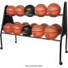 Champion Sports Steel Frame Rolling Basketball Storage Cart – Multiple Styles(15 Basketball Capacity (Black))