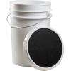 Champion Sports 6 Gallon Bucket with Padded Soft Seat Lid – Durable Construction – Balls Not Included – Ideal for Baseball, Softball, T-Ball, Practice Balls, and Lacrosse – Black(White)