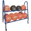 Champion Sports Steel Frame Rolling Basketball Storage Cart – Multiple Styles(12 Basketball Capacity (Blue))