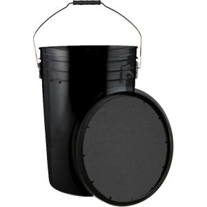 Champion Sports 6 Gallon Bucket with Padded Soft Seat Lid – Durable Construction – Balls Not Included – Ideal for Baseball, Softball, T-Ball, Practice Balls, and Lacrosse – Black(Black)