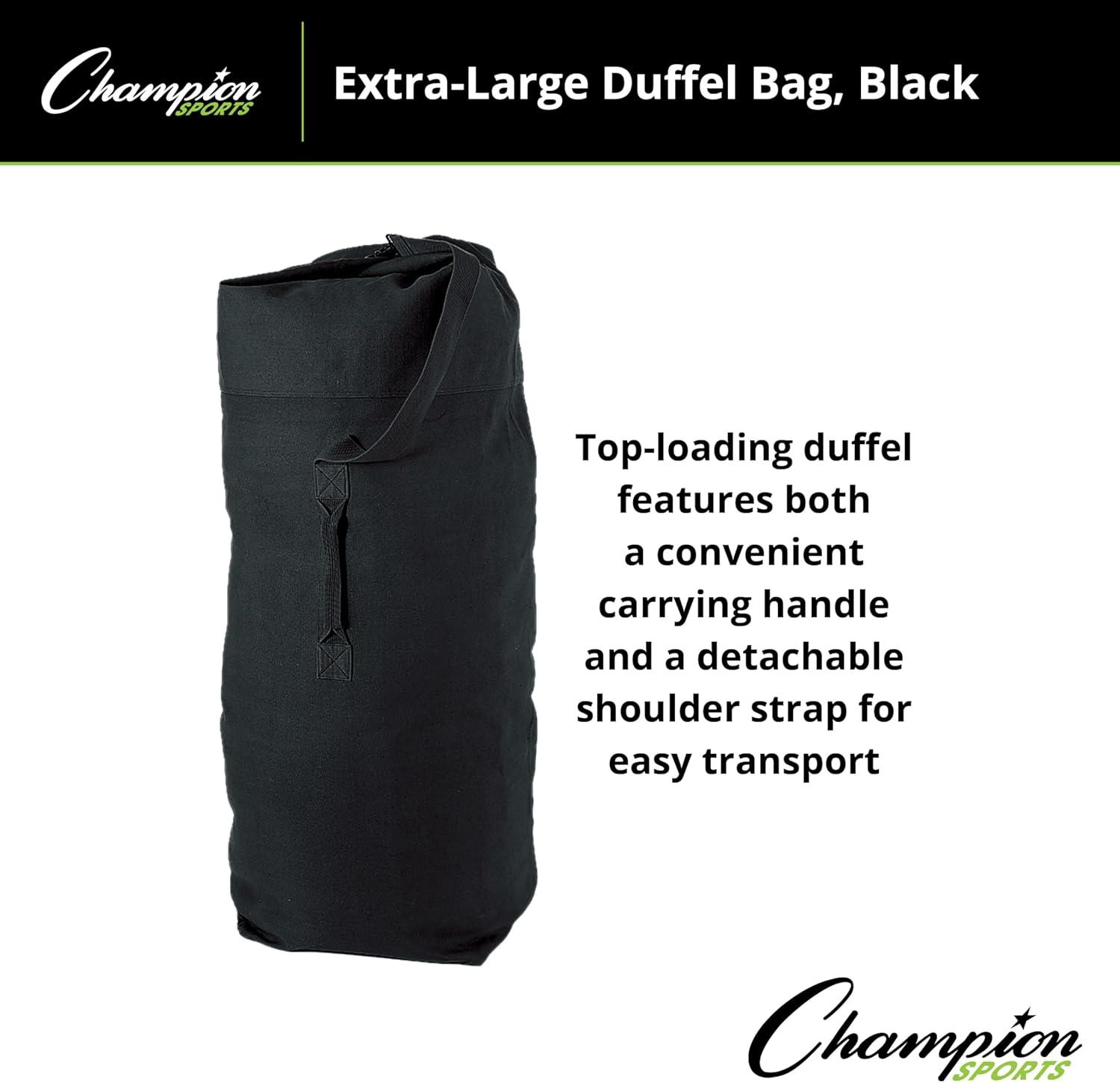image:imageChampion Sports 22 Oz Top Loading XLarge Canvas Duffel Bag with Strap and Carry Handle