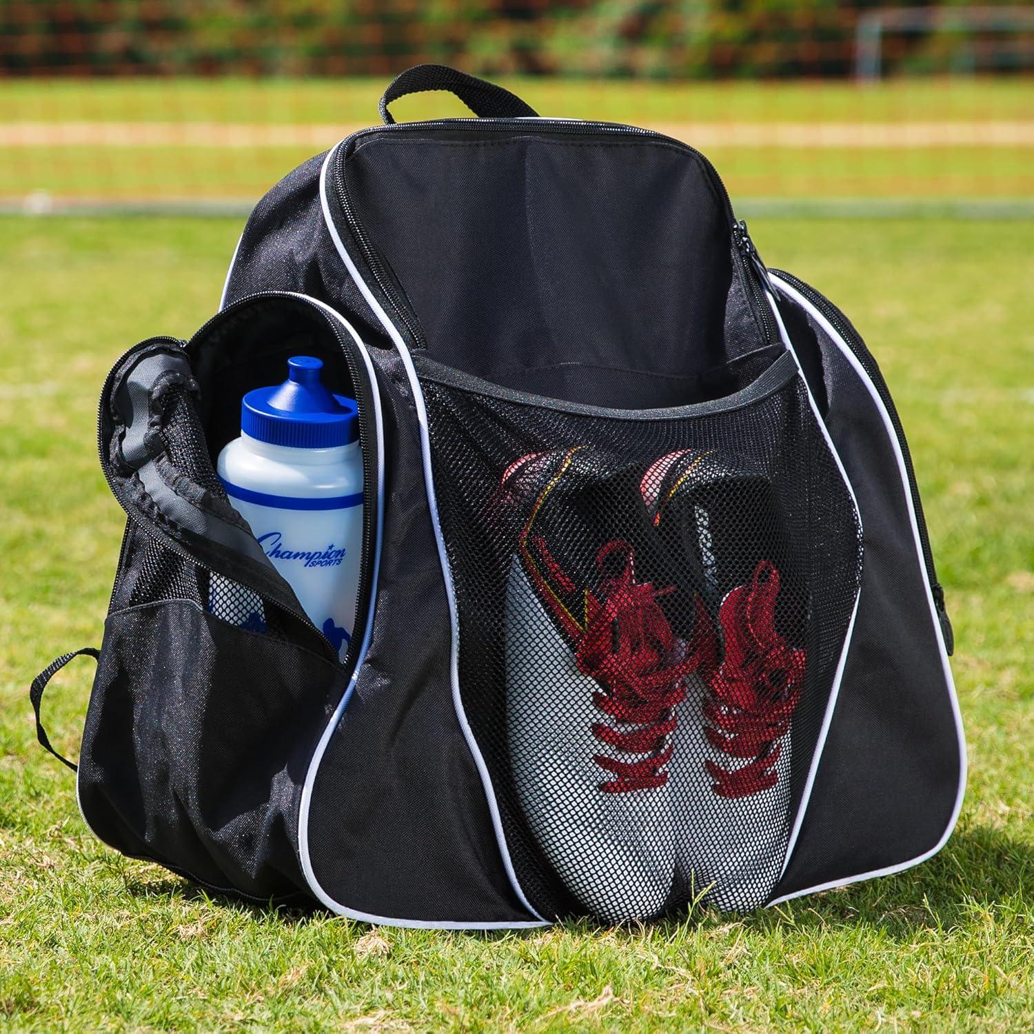 image:imageChampion Sports 600 Denier Deluxe Top Loading All Purpose Backpack with Inner amp Outer Pockets Adjustable Straps amp Carry Handle 19Lx18Wx10H Red