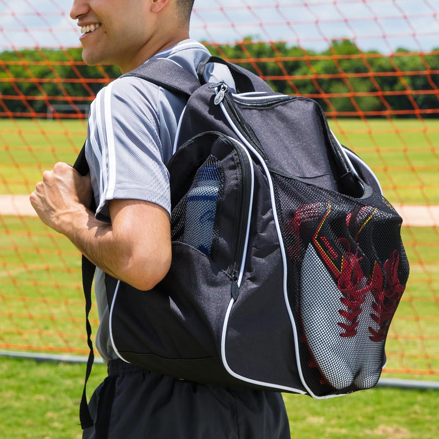 image:imageChampion Sports 600 Denier Deluxe Top Loading All Purpose Backpack with Inner amp Outer Pockets Adjustable Straps amp Carry Handle 19Lx18Wx10H Red