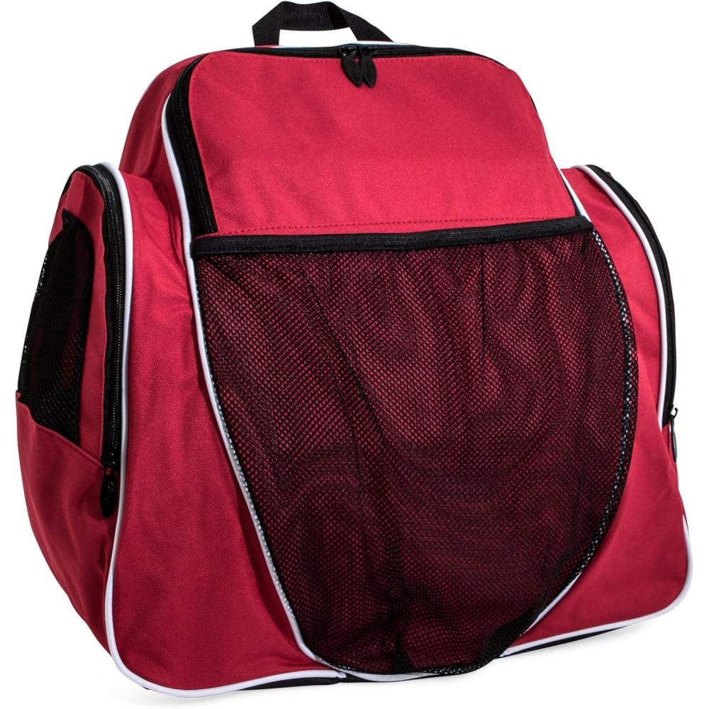 image:imageChampion Sports 600 Denier Deluxe Top Loading All Purpose Backpack with Inner amp Outer Pockets  Adjustable Straps amp Carry Handle  19Lx18Wx10H  Red