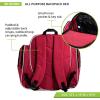 Champion Sports 600 Denier® Deluxe Top Loading All Purpose Backpack with Inner & Outer Pockets – Adjustable Straps & Carry Handle – 19″Lx18″Wx10″H – Red