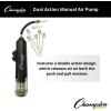 Champion Sports Dual Action Hand Air Pump, Small, Black
