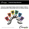 Champion Sports Stopwatch Timer Set: Waterproof, Handheld Digital Clock Sport Stopwatches with Large Display for Kids or Coach – Bright Colored 6 Pack(Bright Colors Assorted)