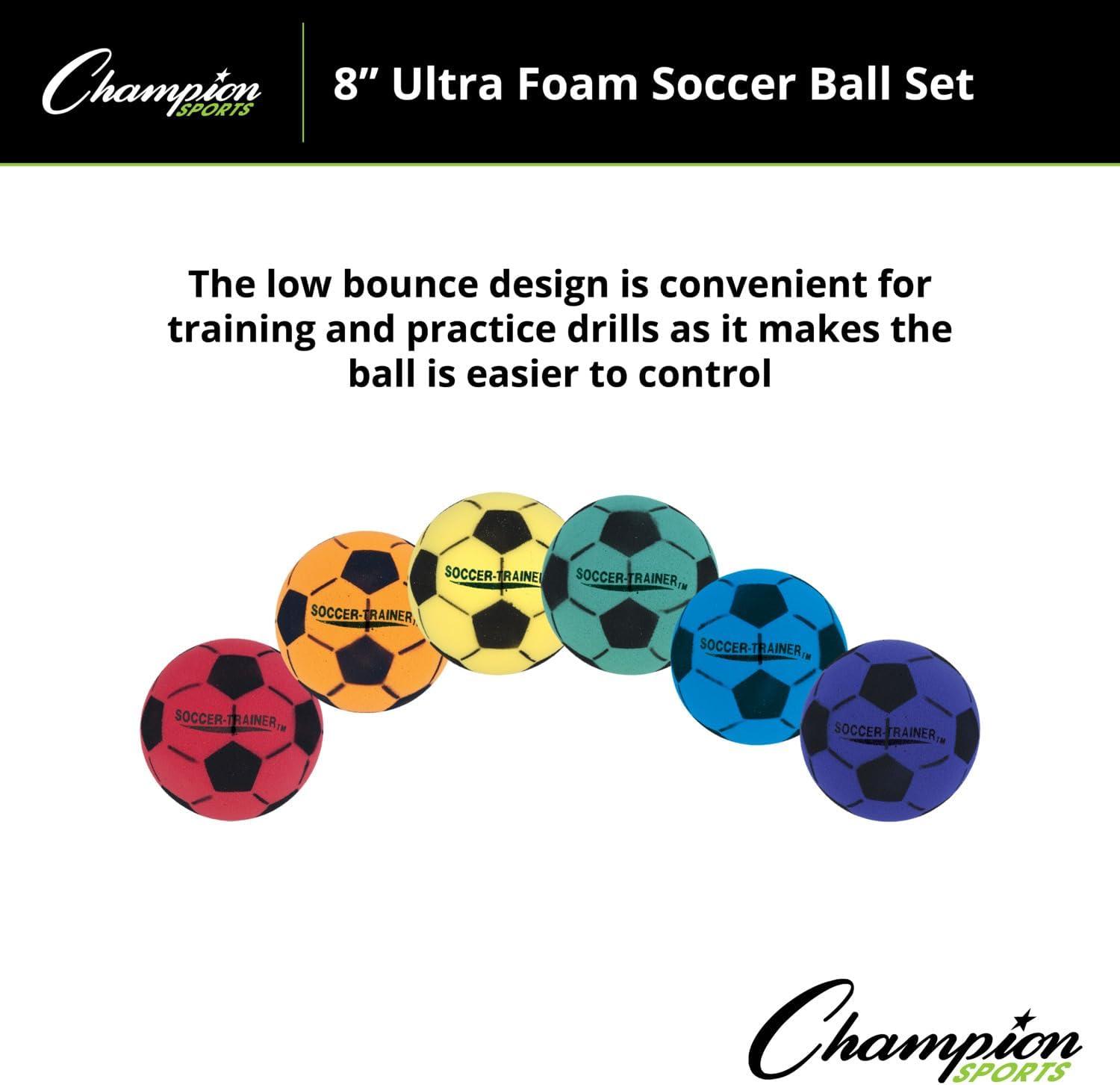 image:imageChampion Sports 8 Inch Ultra Foam Soccer Balls Set of 6 Assorted Colors