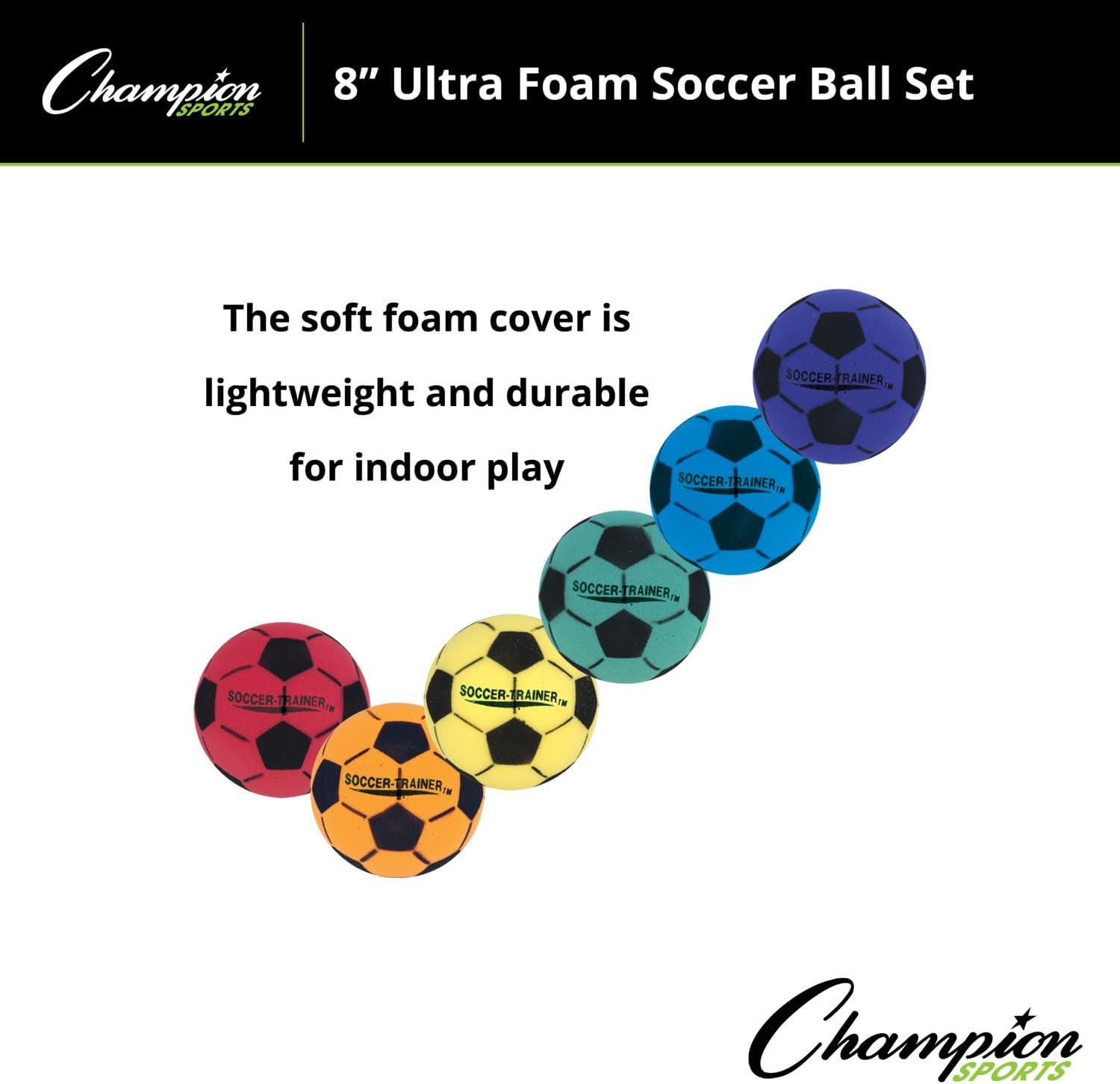 image:imageChampion Sports 8 Inch Ultra Foam Soccer Balls Set of 6 Assorted Colors