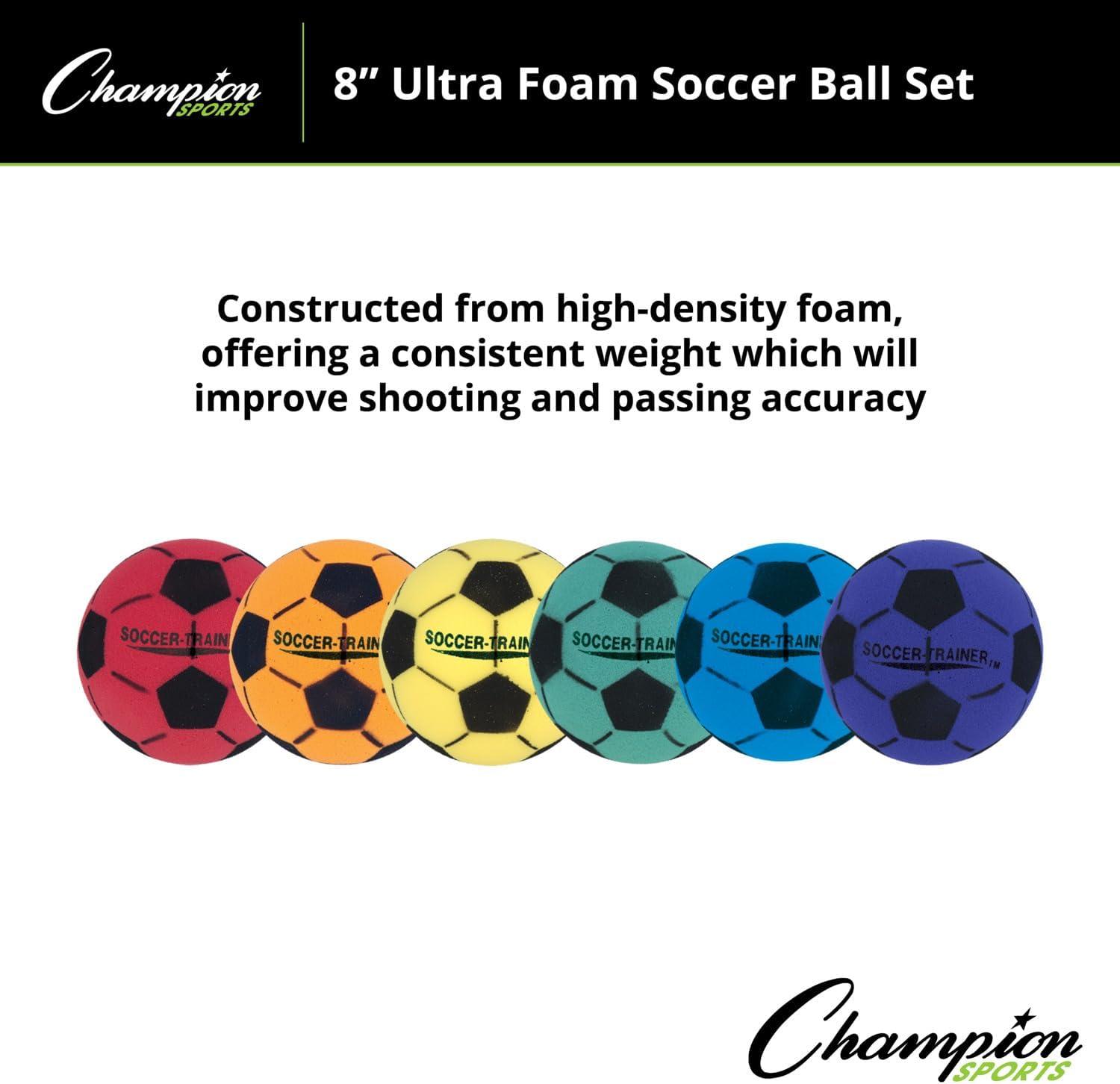 image:imageChampion Sports 8 Inch Ultra Foam Soccer Balls Set of 6 Assorted Colors