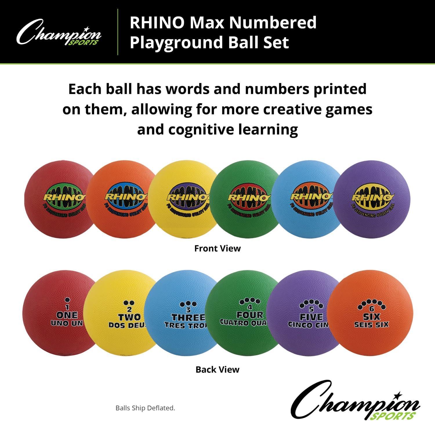 image:imageChampion Sports Rhino Max Playground Ball Sets Available in Mulitple Activity StylesSequencing Playground Ball Set