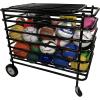 Champion Sports Ultimate Lockable Ball Locker – Heavy Duty Powder Coated Steel Ball Locker with Swivel Caster and Rear Wheels – Hinged Lid – Holds Up to 30 Balls – Black