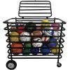 Champion Sports Ultimate Lockable Ball Locker – Heavy Duty Powder Coated Steel Ball Locker with Swivel Caster and Rear Wheels – Hinged Lid – Holds Up to 30 Balls – Black