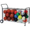 Champion Sports Champion Double Sided Wheeled Ball Locker Cart, Black, Heavy Duty Powder Coated Steel, Holds Up to 30 Basketballs