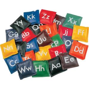 Champion Sports 5 Inch Geometric Bean Bag Set(Alphabet (5″ Square – Set of 26))