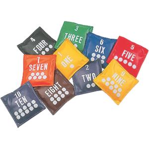 Champion Sports 5 Inch Geometric Bean Bag Set(Numbers (5″ Square – Set of 10))