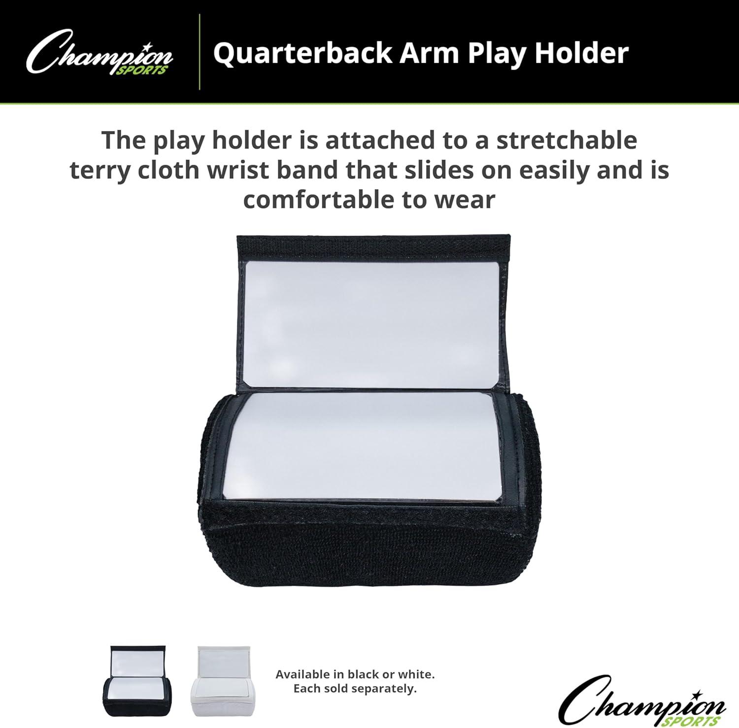 image:imageChampion Sports Football Quarterback Triple Playcard Armband Holder White and BlackBLACK