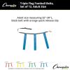 Champion Sports Quick Release Flag Football Set – Durable Belt, 3 Detachable Flags & Adjustable Fit (25”-50”)(Blue Flags)