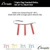 Champion Sports Quick Release Flag Football Set – Durable Belt, 3 Detachable Flags & Adjustable Fit (25”-50”)(Red Flags)