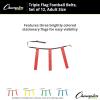 Champion Sports Quick Release Flag Football Set – Durable Belt, 3 Detachable Flags & Adjustable Fit (25”-50”)(Red Flags)