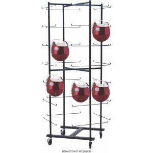 Champion Sports Heavy Duty Rolling Football Helmet Rack with Swivel Casters