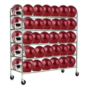 Champion Sports Heavy Duty Steel Football Helmet Cart with Swivel Casters – Holds Up to 60 Helmets