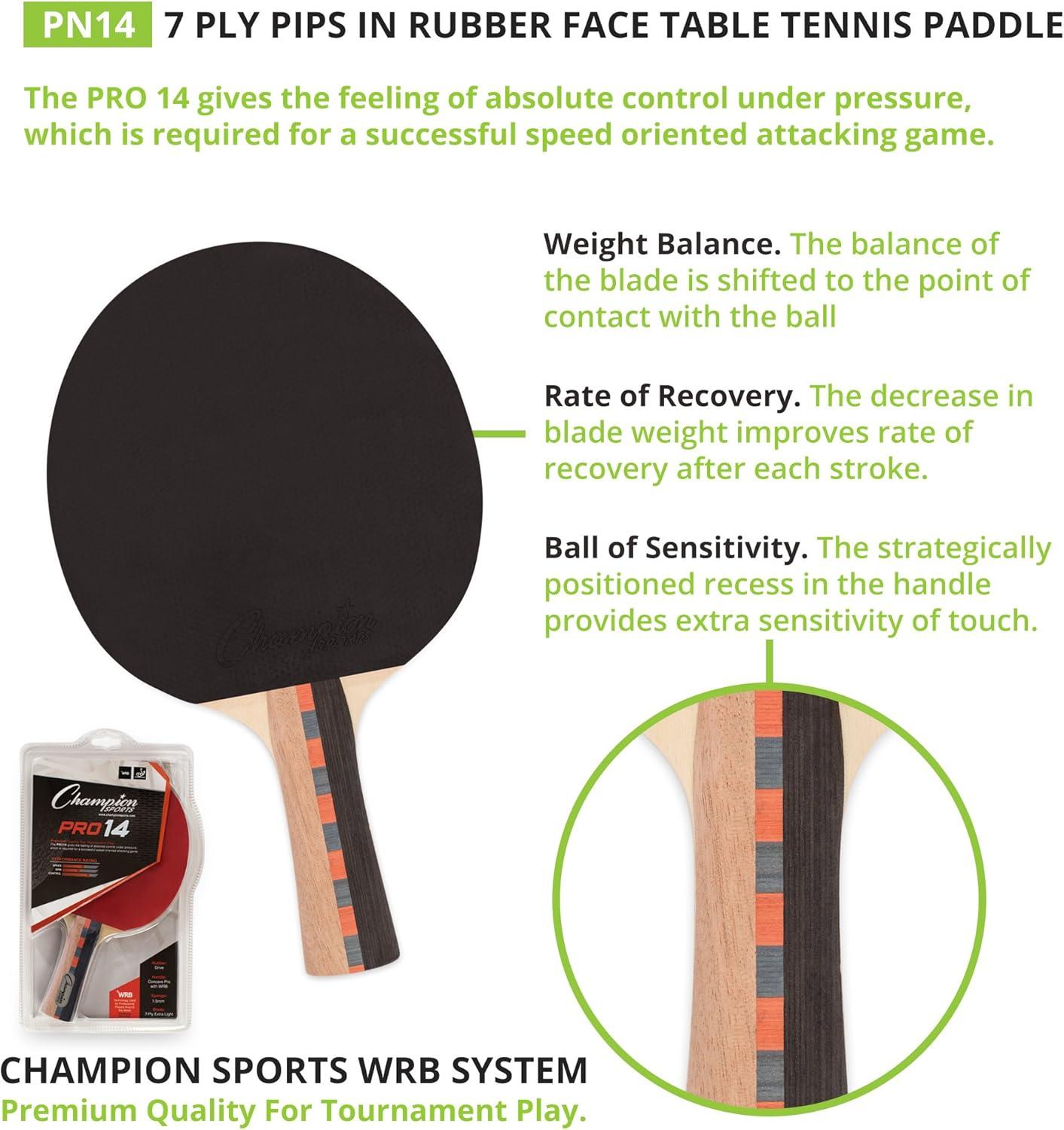image:imageChampion Sports PN14 Table Tennis Paddle Black