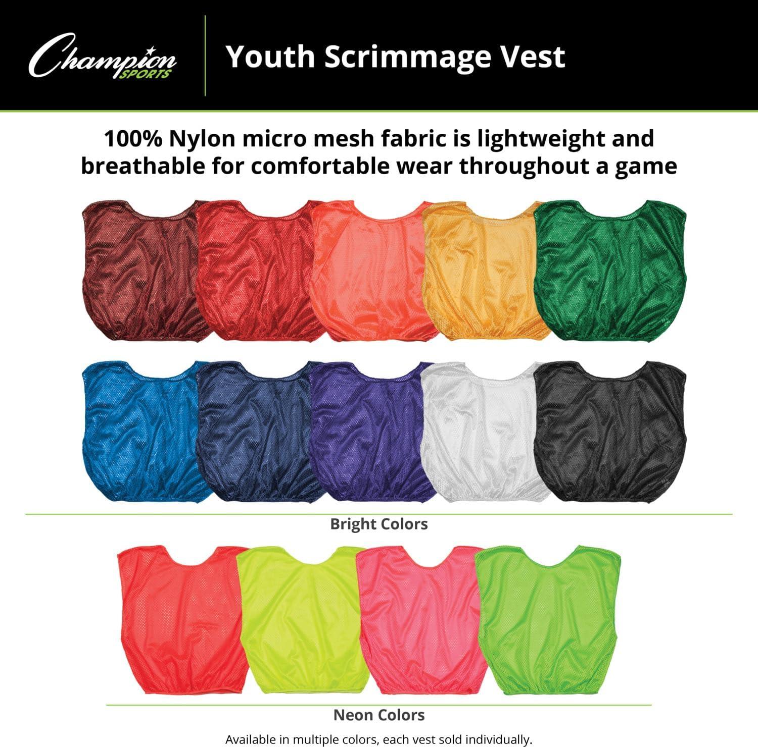 image:imageChampion Sports unisexadult Mesh Practice Scrimmage Vest Regular and Numbered Youth and Adult Pack of 12Gold
