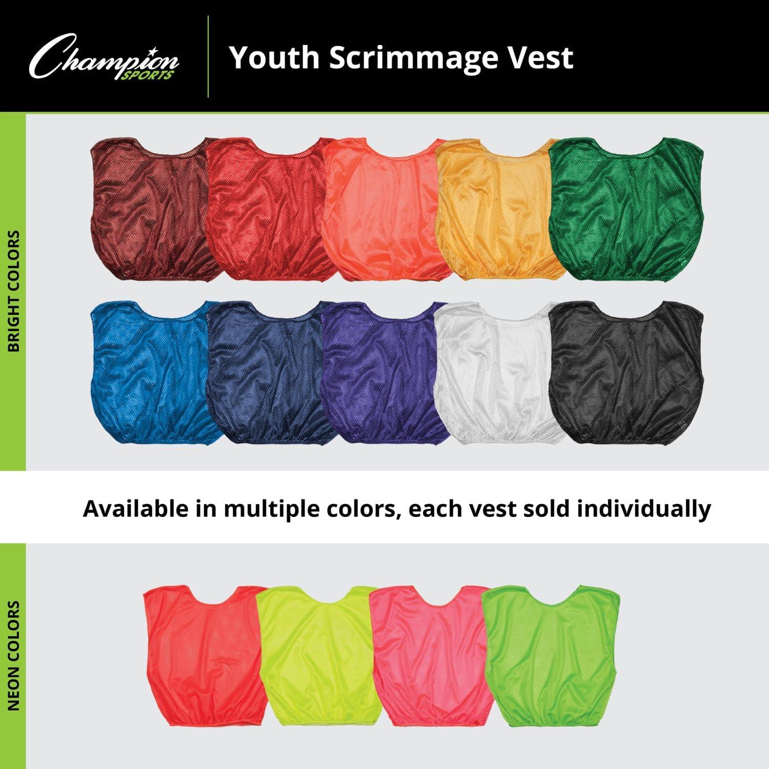 image:imageChampion Sports unisexadult Mesh Practice Scrimmage Vest Regular and Numbered Youth and Adult Pack of 12Neon Pink