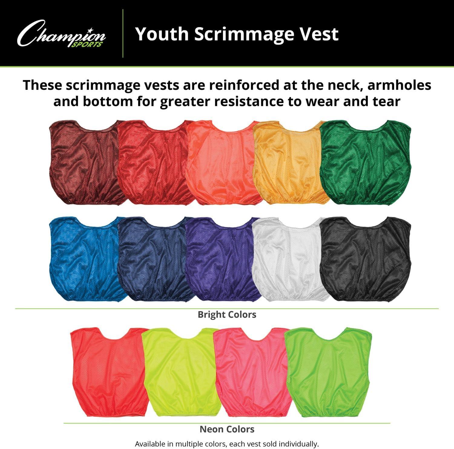 image:imageChampion Sports unisexadult Mesh Practice Scrimmage Vest Regular and Numbered Youth and Adult Pack of 12Neon Pink