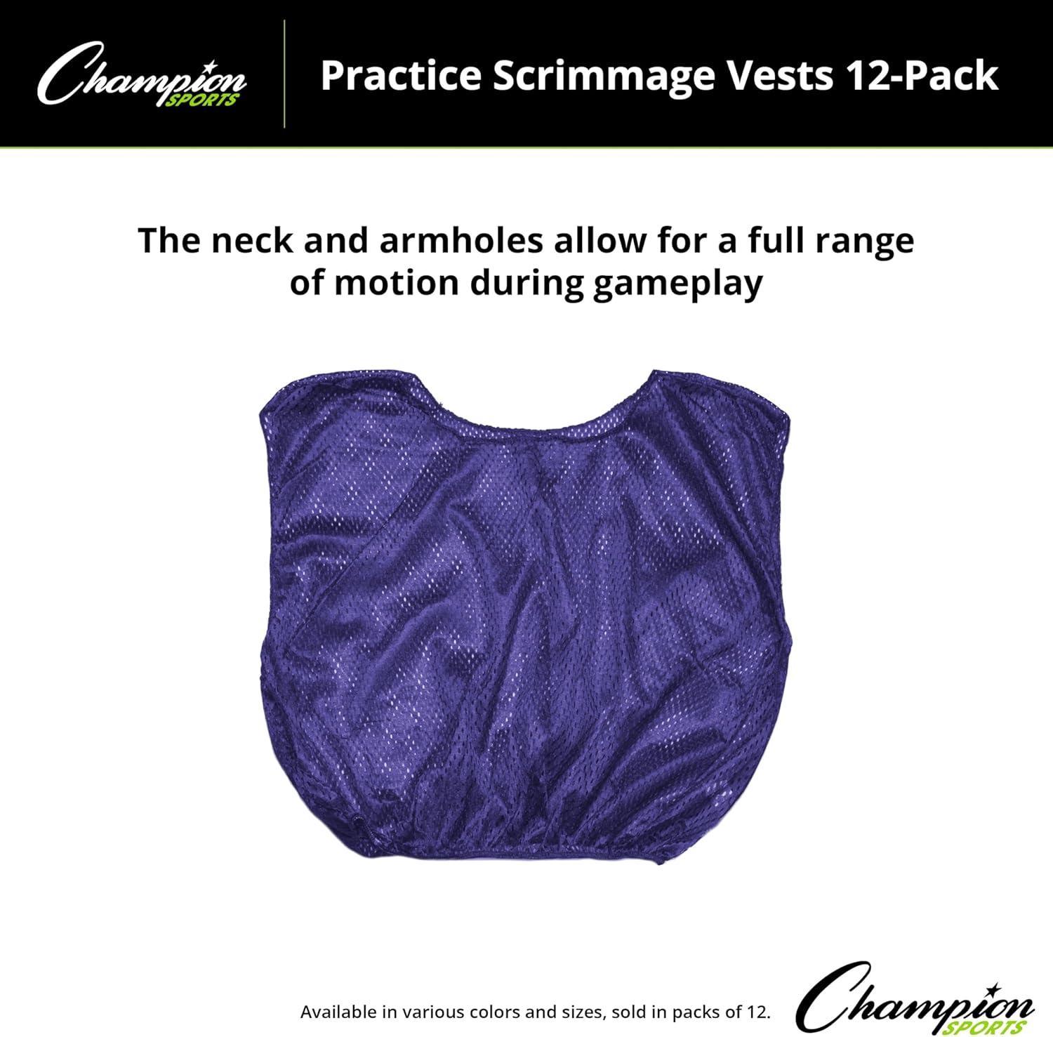 image:imageChampion Sports unisexadult Mesh Practice Scrimmage Vest Regular and Numbered Youth and Adult Pack of 12Purple