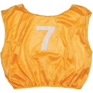 Champion Sports unisex-adult Mesh Practice Scrimmage Vest Regular and Numbered (Youth and Adult) – Pack of 12(Yellow)
